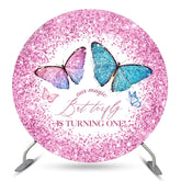 Lofaris Magic Butterfly Is Turning 1 Birthday Round Backdrop